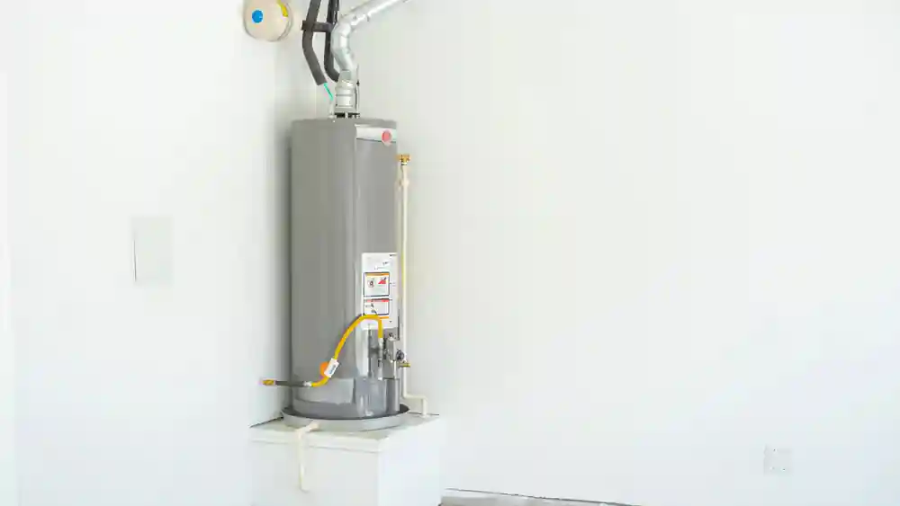 quikplumbing-same-day-water-heater-replacement-greenville-sc new water heater set up in garage